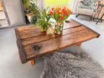 Unieke Salontafel van Oude Scheepsluiken, Ophalen, 100 tot 150 cm, 50 tot 100 cm, Rechthoekig