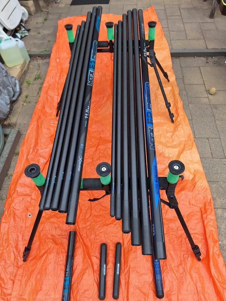 Matrix hengels met toppen en hardcase, Ophalen, Zo goed als nieuw, Complete set