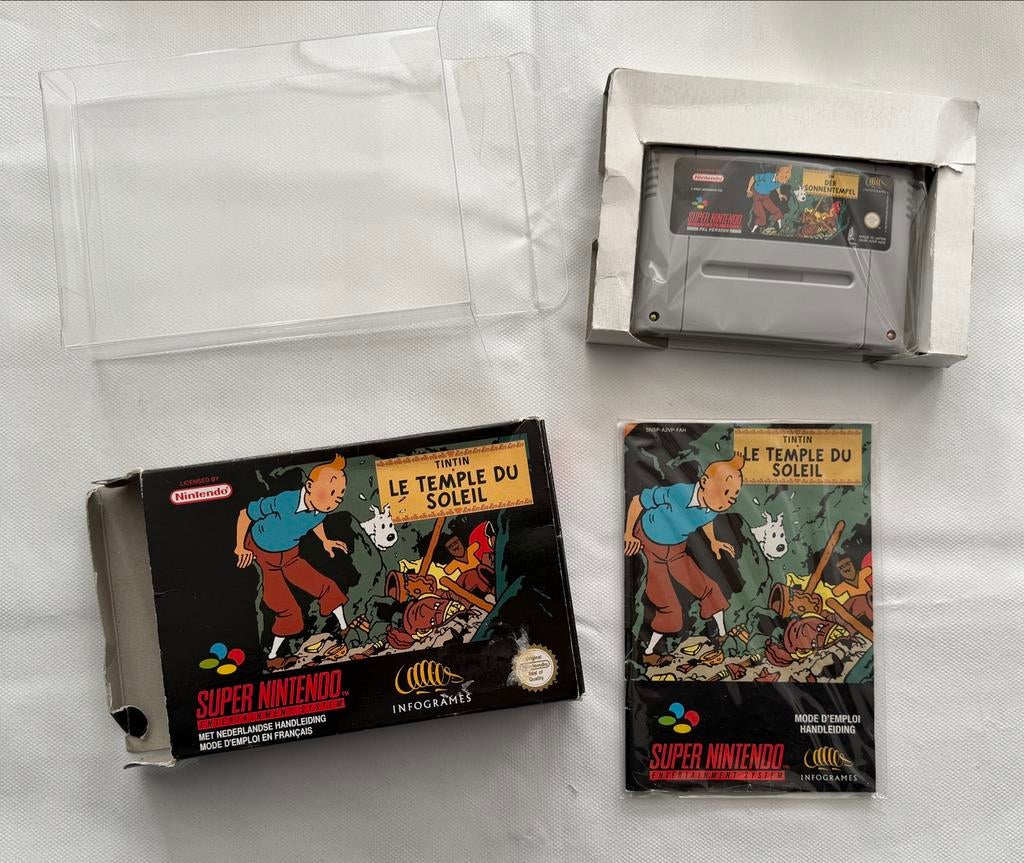 Kuifje en de zonnetempel SNES, Spelcomputers en Games, Games | Nintendo Super NES, 1 speler, Ophalen, Gebruikt, Avontuur en Actie