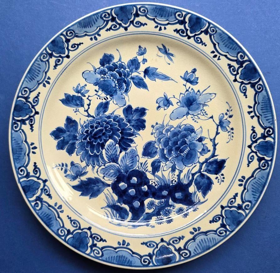 Porceleyne Fles 1943 Floraal 25cm Mooi (V6-20) Mooi, Antiek en Kunst, Antiek | Wandborden en Tegels, Ophalen of Verzenden