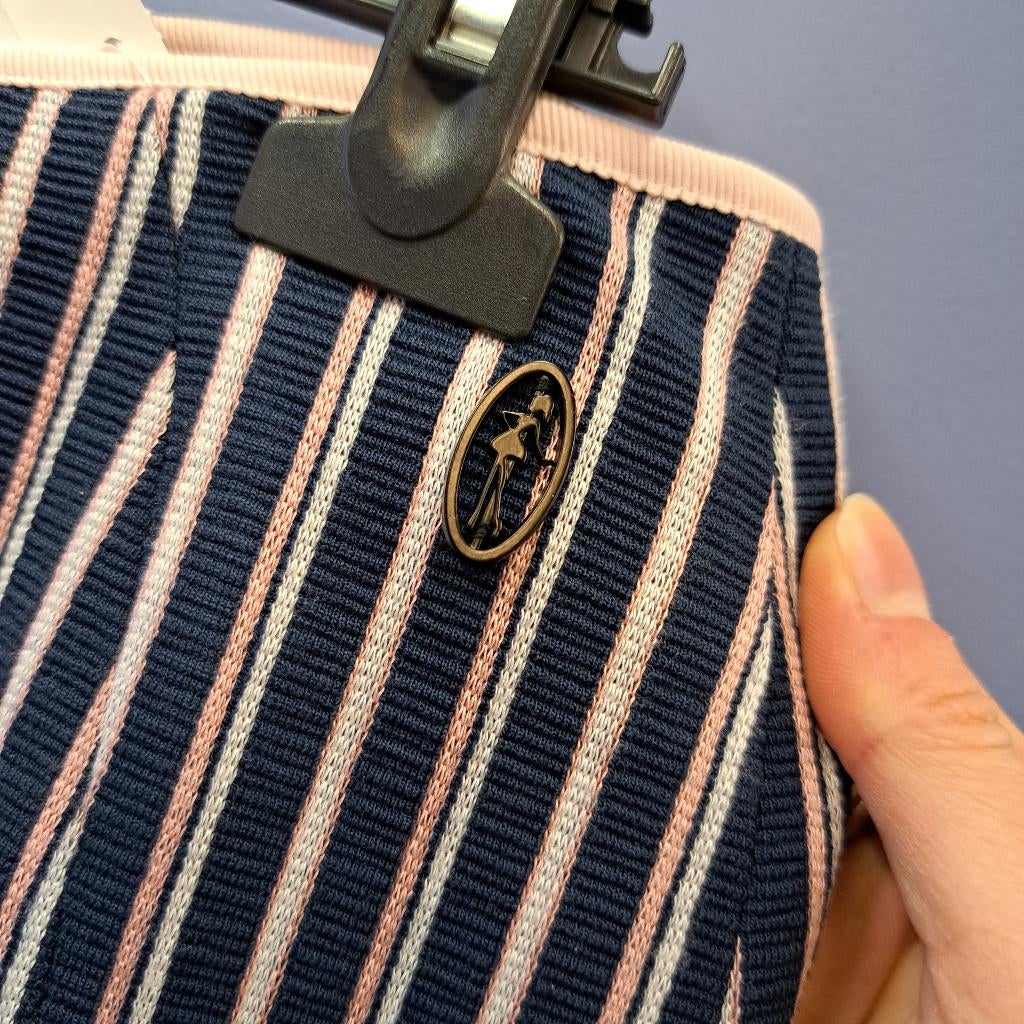 Dame Blanche koker rok midi blauw/ roze gestreept S nr 45110, Blauw, ., Dame Blanche, Ophalen of Verzenden