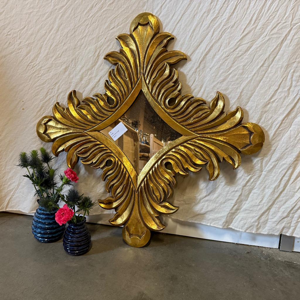 Barok Spiegel – houten lijst goud - 60 x 60 cm - TTM Wonen