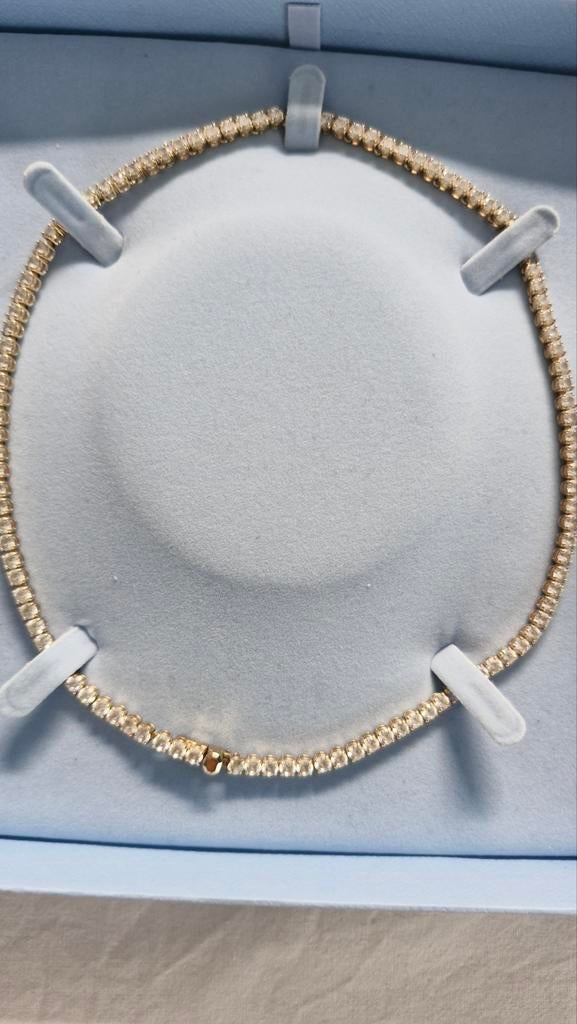 Swarovski ketting met kristallen, Ophalen of Verzenden, Nieuw, Goud