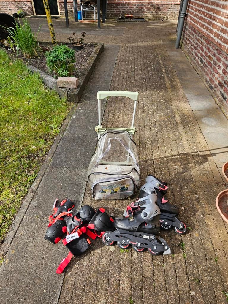 Inline skates maat 33-36, Ophalen, Gebruikt, Kinderen, Inline skates 4 wielen