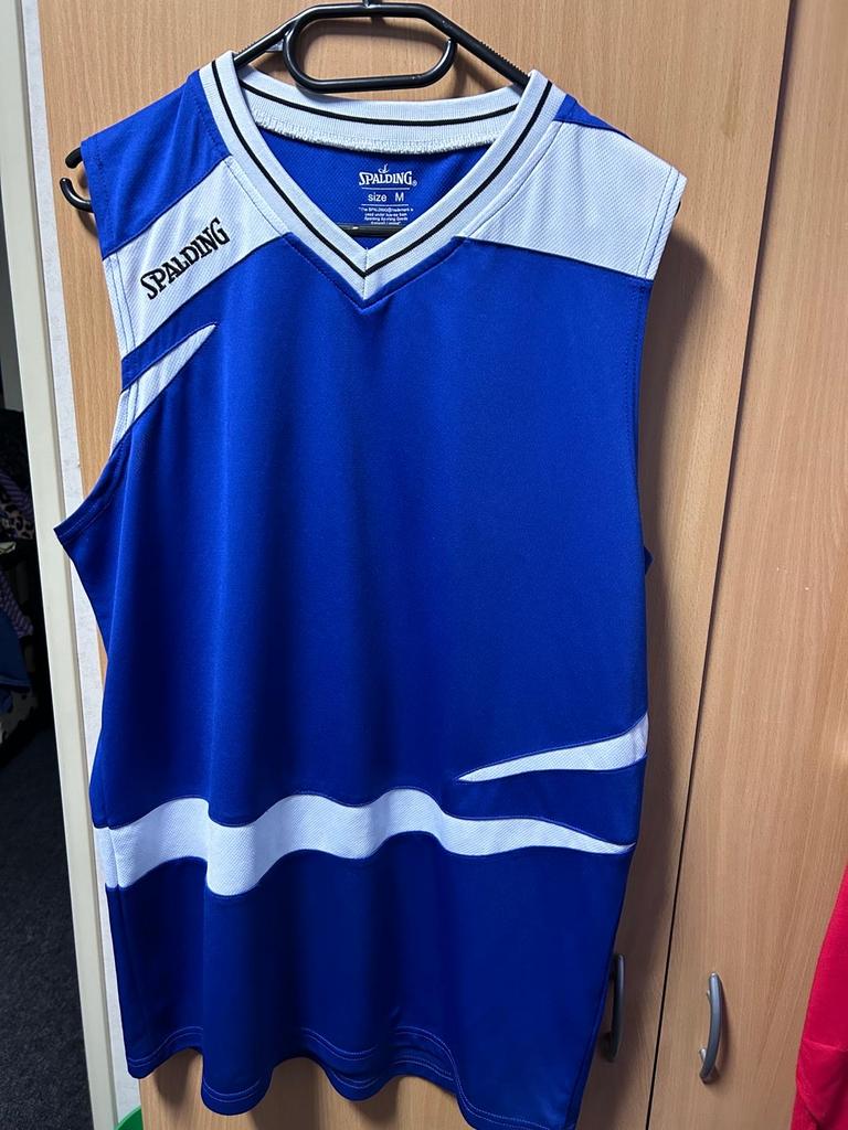 Spalding Basketbalshirt Maat M - Blauw/Wit, Ophalen of Verzenden, Gebruikt