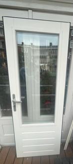Witte buitendeur met dubbelglas, Minder dan 80 cm, Ophalen of Verzenden, Buitendeur, 200 tot 215 cm