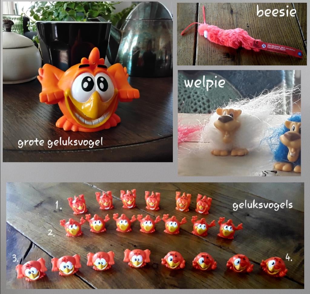 Wk-speeltjes: Welpie / Geluksvogels (1 grote erbij) / Beesie, Ophalen of Verzenden, Overige binnenlandse clubs, Beeldje of Poppetje