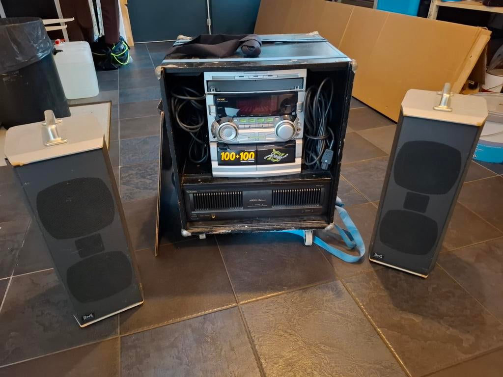 Muziekinstallatie met speakers en flightcase, Muziek en Instrumenten, Overige Muziek en Instrumenten, Ophalen