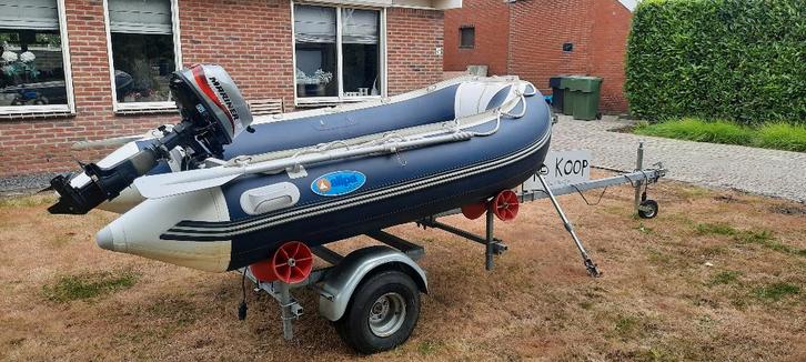 Rubberboot inclusief motor en trailer, Watersport en Boten, Rubberboten, Gebruikt, Overige merken, Aluminium, Minder dan 70 pk