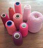 Partijtje Roze/Rood Brei- of Haakgaren op Konen 9 stuks, Ophalen of Verzenden, Gebruikt, Breien of Haken, Wol of Garen