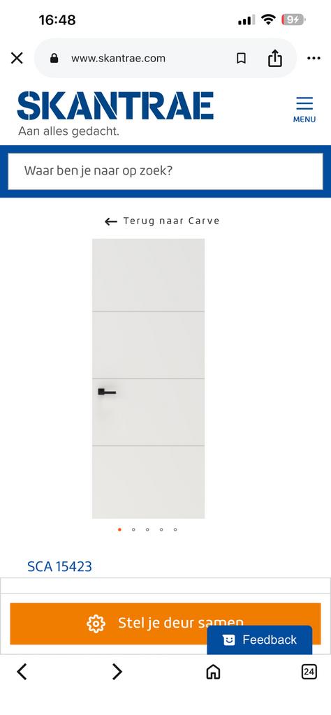 Nieuw witte binnen deur stomp h 231,5 cm br 83 cm, Ophalen, 80 tot 100 cm, 215 cm of meer, Binnendeur