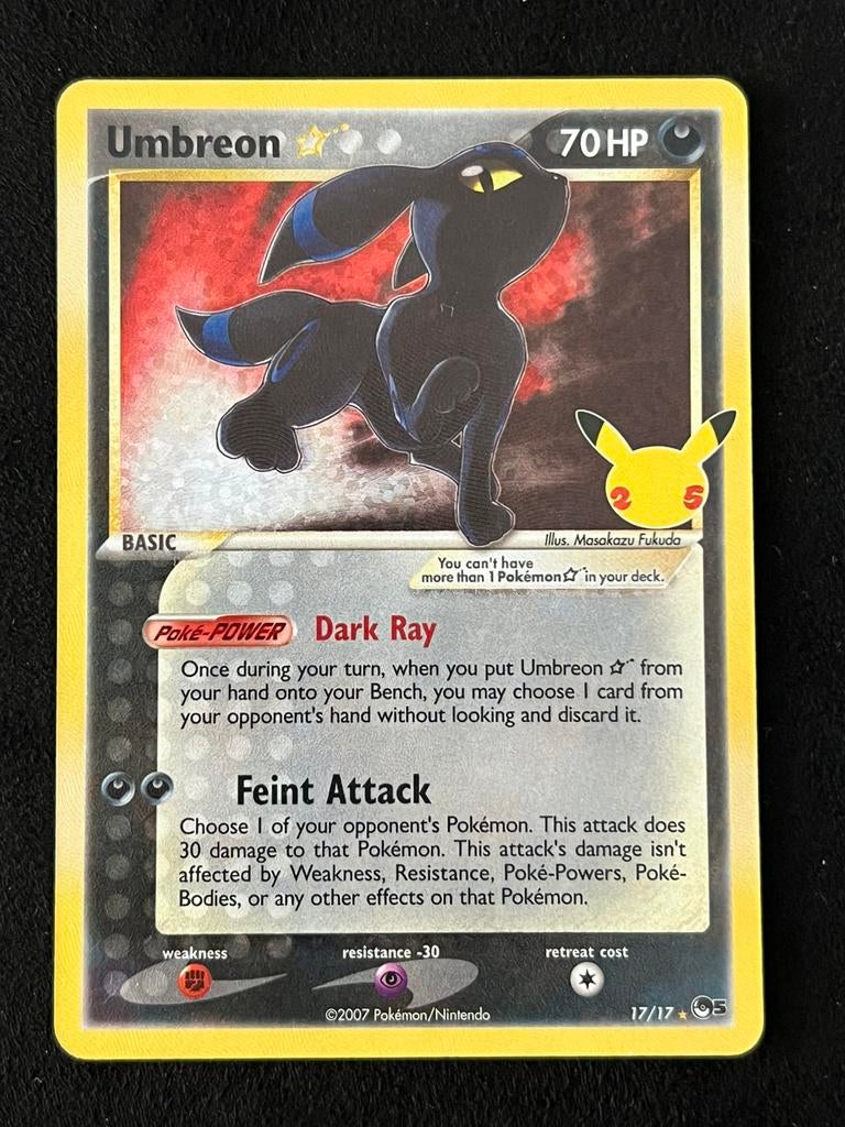 Pokemon Umbreon gold star 17 cel nm, Ophalen of Verzenden, Zo goed als nieuw