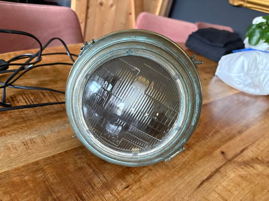 Oude wandlamp met groenige patina, Ophalen, Gebruikt, Metaal