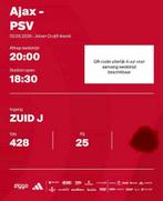 2 tickets ajax-psv, Twee personen, November