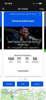 Ticket Asap Rocky Golden Circle Ziggo Dome, Eén persoon