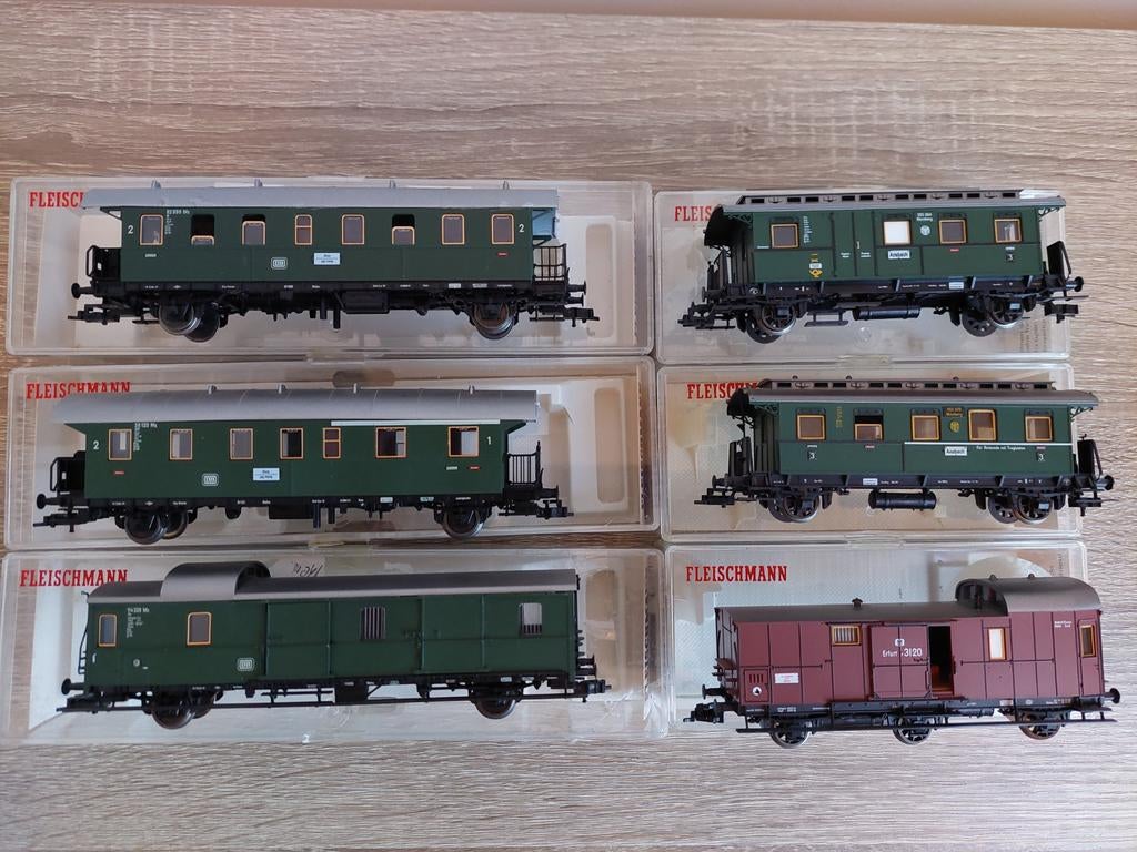 Fleischmann H0 5810 5074K 5075K 5077K Duitse rijtuigen, Ophalen of Verzenden, Gelijkstroom, Wagon, Fleischmann