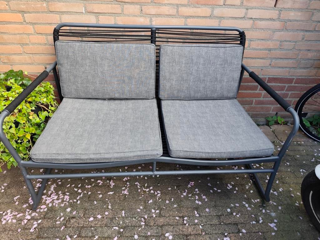 Tweepersoons bankje met kussens, Tuin en Terras, Tuinsets en Loungesets, Ophalen of Verzenden, Gebruikt, Overige materialen