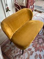 Woood Bankje - Okergeel Fluweel, Ophalen, Twee, Overige kleuren, Zo goed als nieuw