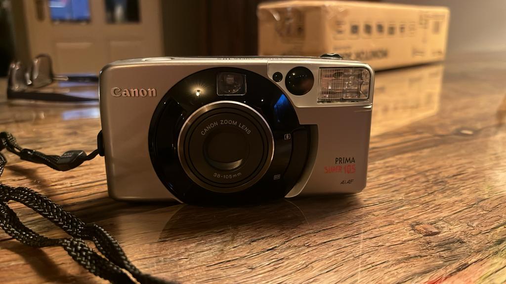 Canon Prima Super 105 Analoge Compact Camera, Audio, Tv en Foto, Fotocamera's Analoog, Ophalen, Gebruikt, Compact, Canon