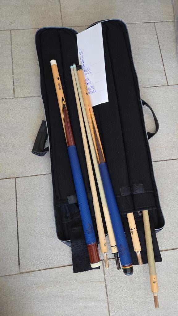 Biljart keuen set met koffer Buffalo Longoni Jos Bongers, Ophalen of Verzenden, Gebruikt, Keu of Ballen
