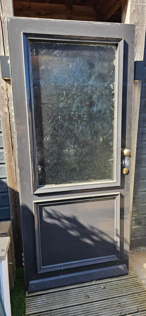 Voordeur met glas., Ophalen, Gebruikt, 80 tot 100 cm, Buitendeur