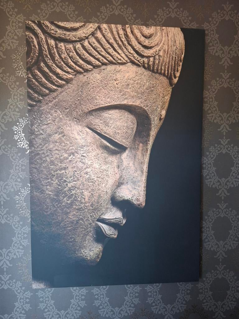 Canvas Boeddha schilderij 120 x 80 cm canvas, Antiek en Kunst, Kunst | Schilderijen | Modern, Ophalen