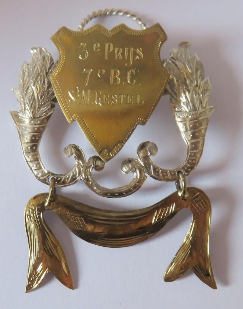 Zeldzame schuttersgilde medaille (no 4) zilver/1885, incl ve, Postzegels en Munten, Verzenden, Zilver, Nederland