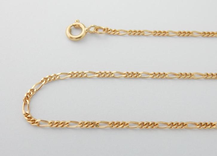 Stevige 14 karaat Gouden Ketting in Valkoogschakel 45.5, Sieraden, Tassen en Uiterlijk, Kettingen, Nieuw, Goud, Goud, Verzenden