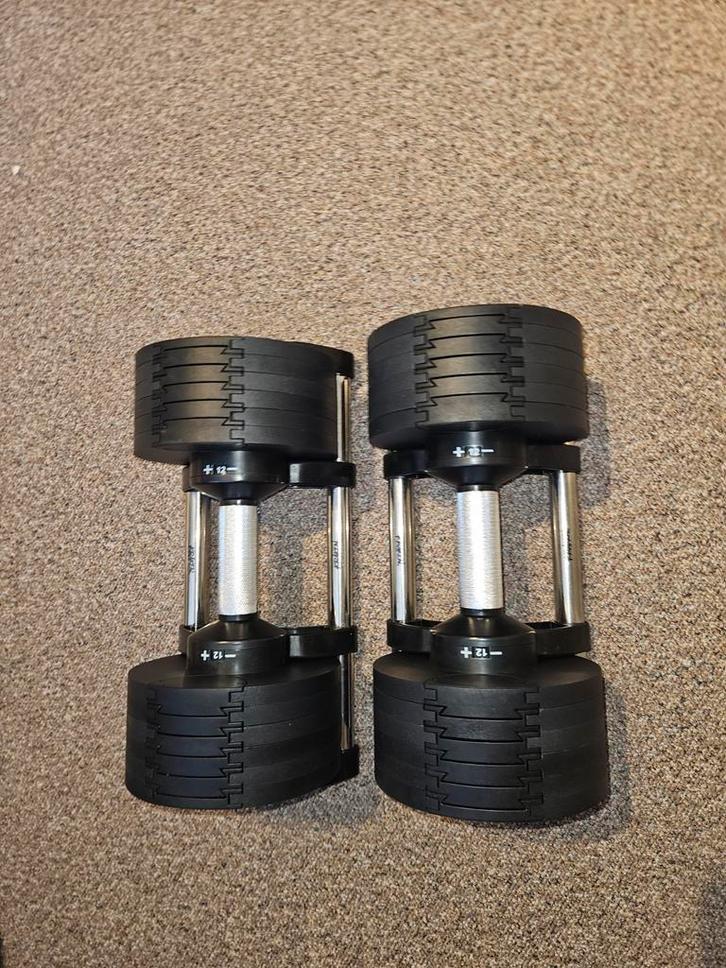 Verstelbare dumbells, Sport en Fitness, Fitnessmaterialen, Zo goed als nieuw, Dumbbell, Ophalen of Verzenden