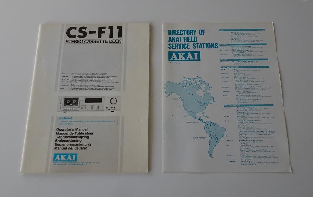 Vintage Akai CS-F11 Gebruiksaanwijzing / Handleiding, Ophalen, Akai
