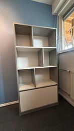 Boekenkast met vakken en lade - grijs/wit, Ophalen, Overige materialen, 50 tot 100 cm, Zo goed als nieuw