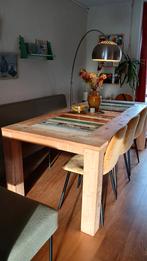 Eettafel steigerhout, Ophalen, 200 cm of meer, 50 tot 100 cm, Vijf personen of meer