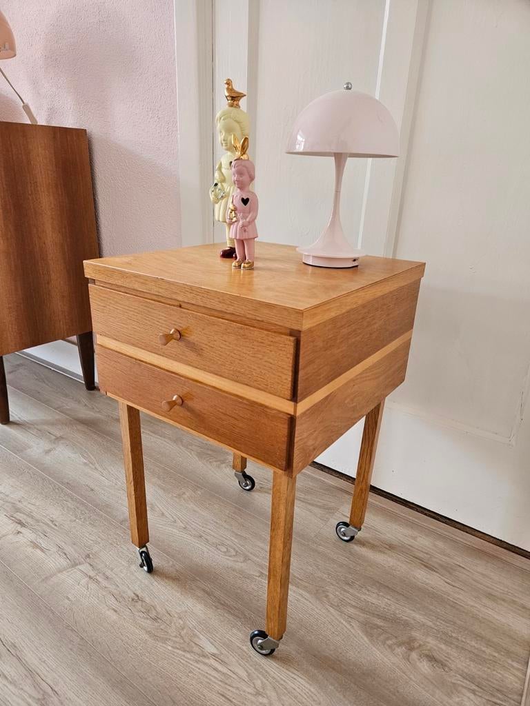 Vintage Mid Century 70s ladekast naaikast, .., Gebruikt, 1 of 2 laden, Vintage mid century WK Möbel
