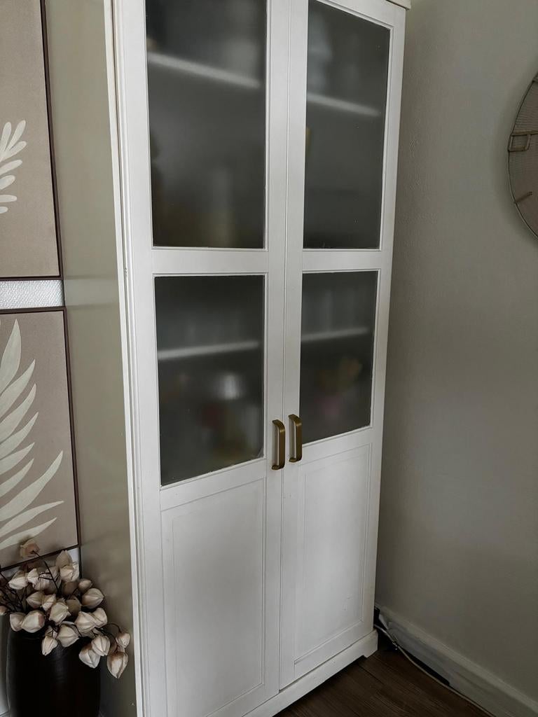 IKEA Vitrinekast met Glazen Deuren - Wit, Modern, Scandinavisch, Glas, 150 tot 200 cm, 25 tot 50 cm