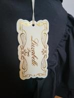 Nieuwe Luzabelle katoenen zwarte blouse met ruches., Maat 38/40 (M), Zwart, Luzabelle, Nieuw