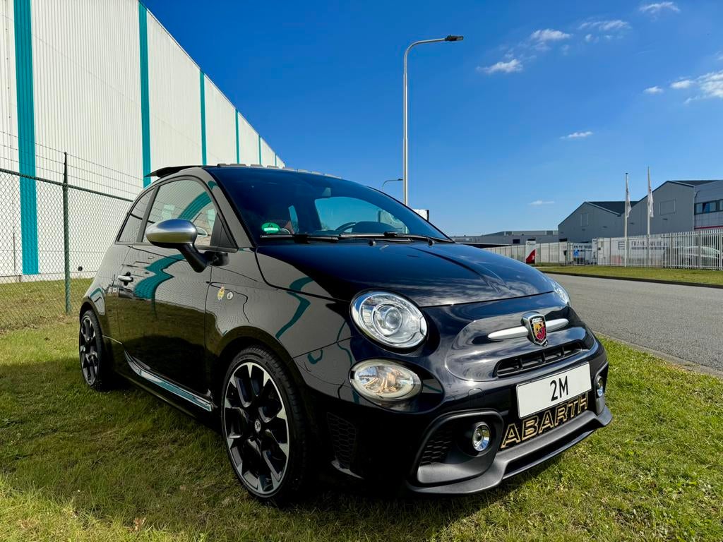 Abarth 595 Turismo 70th edition,automaat,47dkm, Full option!, Auto's, Abarth, Euro 6, 4 cilinders, Zwart, Leder