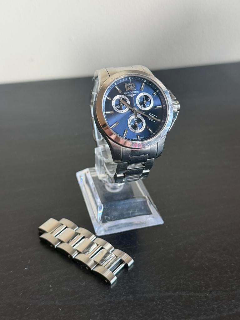 Longines Conquest Chronograph 36 mm blauw, Sieraden, Tassen en Uiterlijk, Horloges | Dames, Ophalen of Verzenden, Zo goed als nieuw