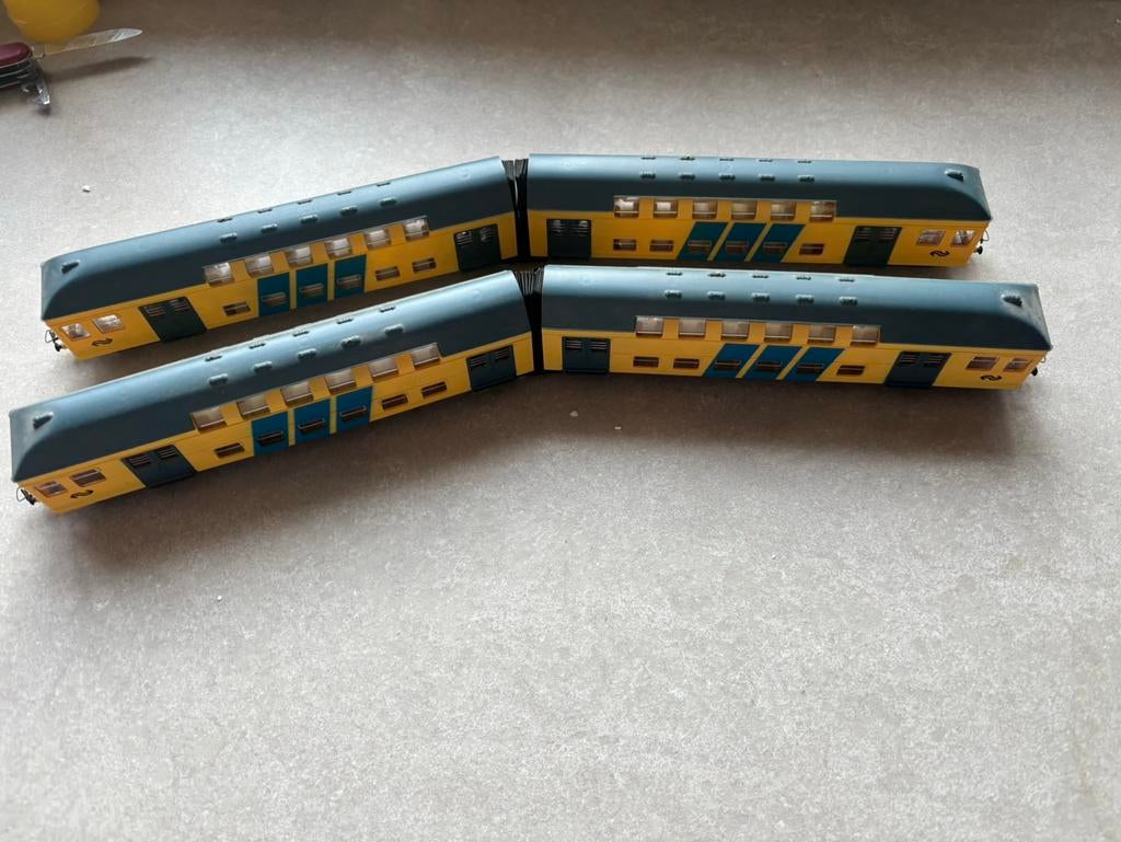 Piko NS dubbeldekker wagons 2 sets, Overige merken, Gebruikt, Gelijkstroom, Wagon