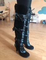 Demonia laarzen met strikjes en veters - Gothic stijl, Ophalen of Verzenden, Gedragen, Zwart, Hoge laarzen