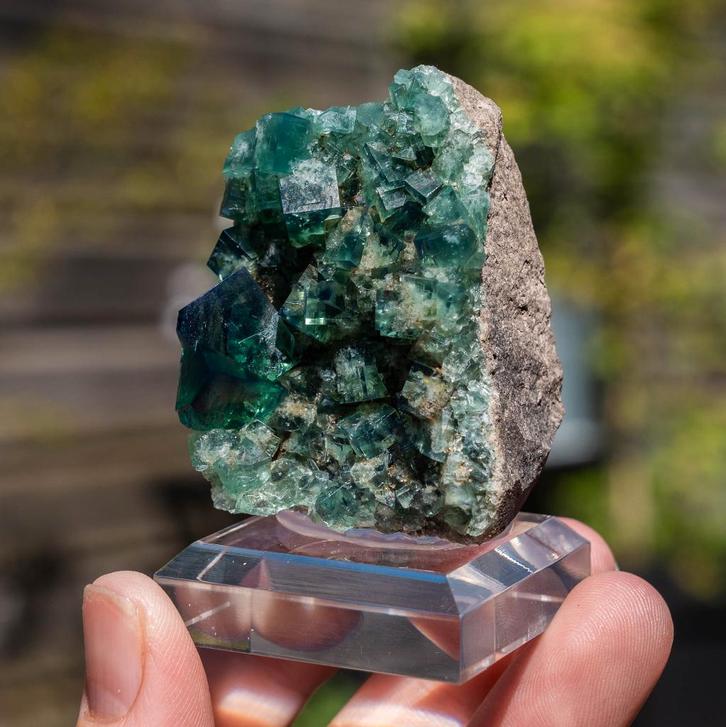 fluoriet uit pocket 42 #17, Verzamelen, Mineralen en Fossielen, Mineraal, Ophalen of Verzenden