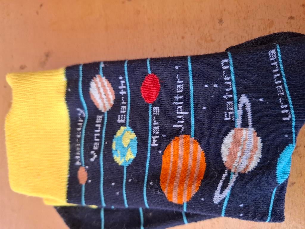 Sokken met planetenprint, Ophalen of Verzenden, Zo goed als nieuw