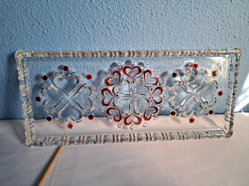 Vintage cakeschaal of serveerschaal van Walther Glas., Antiek en Kunst, Antiek | Glas en Kristal, Ophalen of Verzenden