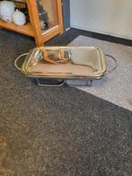 Marinex Verzilverde Warmhoudschaal met Glazen Binnenbak, Ophalen of Verzenden, Gebruikt