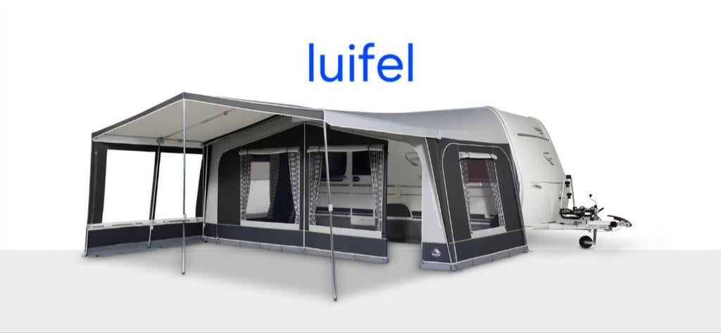 Dorema  Locarno Luifel maat 10 grijs en uitbouw 250, Ophalen, Gebruikt, Dorema