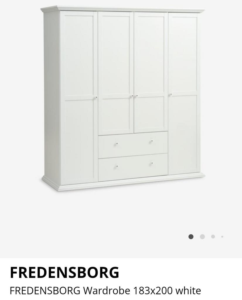 FREDENSBORG Kledingkast 183x200 wit - Zo goed als nieuw, Huis en Inrichting, Kasten | Kledingkasten, Zo goed als nieuw, 200 cm of meer