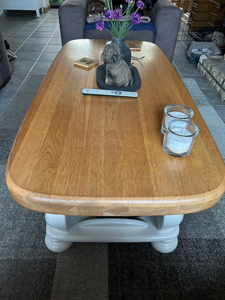 Licht Eiken/Wit gelakte meubels, Ophalen, Rechthoekig, Minder dan 50 cm