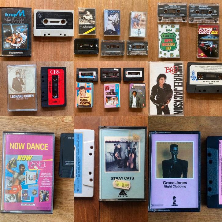 Disco cassettebandje Boney M Luv' Hot Chocolate Ottawan etc., Cd's en Dvd's, Cassettebandjes, Gebruikt, Origineel, Pop, 26 bandjes of meer