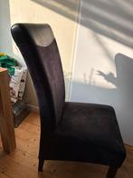 2 zwarte eetkamerstoelen - stof en leer, Twee, Zwart, Leer, Ophalen of Verzenden