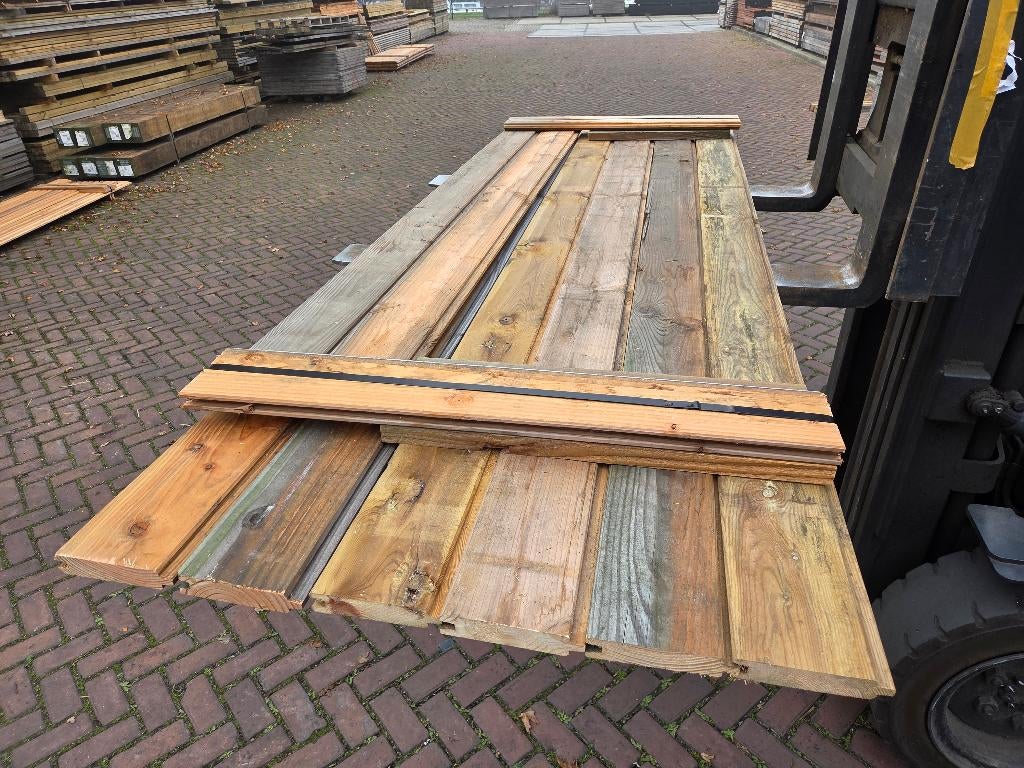 2.5 m2 Blokhutprofiel geschaafd - nr: TP653, Ophalen, Nieuw, 180 tot 250 cm, Planken