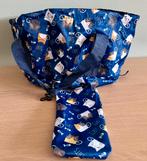 Opvouwbaar waterdichte tas met katjes en opberg tasje, Ophalen of Verzenden, Zo goed als nieuw, Blauw, Overige typen